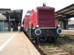 Die V65 der Eisenbahnfreunde Osnabrck in Rheine.
Die Lok fuhr Pendelfahrten zwischen Rheine und Salzbergen fr die 150 Jahr Feier der Emslandstrecke.