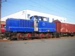 V2.004 (Mak 600D) vom Verein Braunschweiger Verkehrsfreunde als Leihgabe bei der Landeseisenbahn Lippe, am 27. September 2009 im Bahnhof Bsingfeld