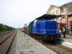 V2.004 (Mak 600D) vom Verein Braunschweiger Verkehrsfreunde als Leihgabe bei der Landeseisenbahn Lippe, am 12.