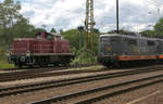 Rangierfahrt in Coswig. 05.06.2020 14:35 Uhr.Rechts eine E-Lok der Baureihe 151 der Firma Hectorrail.(162 002) 05.06.2020 14:35 Uhr.