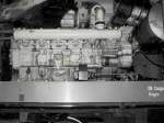 Abgebildet ein 12 Zylinder V-Motor von MTU (Friedrichshafen)einer zur Frist abgestellten 290. /ca.1100PS/ Voith Getriebe.
Aufn. 1997 V-Werkstatt Bw Hagen-Eck. 