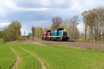 Ganz unverhofft kamen am 28.04.16 die 295 088-9 und 290 008-2 von Railsystems an der Schöpsdrehe bei Plauen/V.