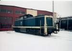 Die 291 040 in der bekannten Bundesbahnfarbgebung im Februar 2001 in der Einsatzstelle Mukran.