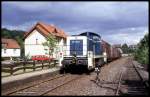 Letzter Güterzug Plandienst am 23.7.1990 auf dem nördlichen Haller Willem hier im Bahnhof Oesede.