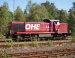 Die OHE 160075 (Sandra) MaK G 1600BB beim rangieren.