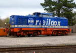 Raildox 293 002-2 (98 80 3293 002-2 D-RDX) am 15.04.2022 auf dem Gelände der Anschlußbahn Nordhausen.