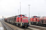 294 701 und 294 772 am 2. Januar 2017 im Bahnhof Buchloe.