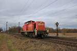 DB Cargo 294 739-8 als Leerfahrt am 08.02.19 in Mainz Bischofsheim Netztrennstelle 