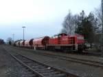 294 898 ist mit ihrem Gterzug wieder in Hirschau angekommen! (05.02.2008, Strecke Amberg-Schnaittenbach).