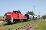 294 587 mit einem Gterzug im Bahnhof Hirschau. (30.05.2008, Strecke Amberg-Schnaittenbach)