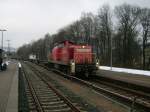 Am 03.03.2009 kam 294 615-0 mit den Zug FZT 55121 mit 10 Containertragwagen nach Schwarzenberg(Erzgebirge).