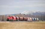 294 760 mit Gterzug am 20.03.2009 bei Hirschau (Strecke Amberg-Schnaittenbach)