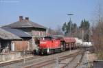 294 760 mit kurzem Gterzug am 16.03.2012 in Hirschau (Strecke Amberg-Schnaittenbach)