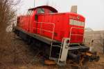 Entgleiste 294 647-3 DB Schenker Rail in Kronach/ Neuses am 28.03.2013.