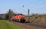 DB Cargo 294 731 mit 294 825 in Richtung Bremen (Bohmte-Stirpe, 28.03.17).