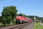 294 843-8 und 146 239-9  Vogtsbauernhof  mit dem Lr 70671 (Freiburg(Brsg)Hbf-Konstanz) bei Wallbach 10.7.19