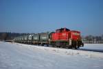  Mllzug  von Burgkirchen nach Freilassing (weiter nach Traunstein) bei Surheim am 28.01.2011.