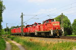 294 888-3 mit Lokzug, bestehend aus 363 158, 261 & 2x 143, kurz hinter Delitzsch am 08.07.2016.
