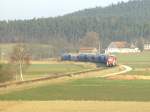 294 898 am 04.01.2008 mit einer bergabe von Hirschau nach Amberg, hier kurz vor Godlricht. (Strecke Amberg-Schanittenbach)