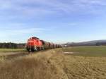 Hier ist nochmal die 294 898 mit dem schweren Gterzug zu sehen. (11.01.2008, Strecke Amberg-Schnaittenbach)