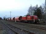 294 898 ist mit ihrem Güterzug wieder in Hirschau angekommen! (05.02.2008, Strecke Amberg-Schnaittenbach).