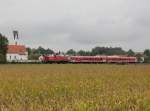 Die 294 768 mit einem 628 als RB nach Mühldorf am 06.10.2013 unterwegs bei Huldsessen.