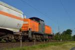 295 057-4 der Bocholter Eisenbahngesellschaft am 06.06.2014 in Voerde (Niederrhein).