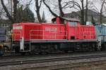 DB 296 040 10.12.13 in einem Güterzug eingereiht in Ratingen-Lintorf.