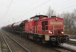 298 319-5 mit Düngerzug von Rostock-Bramow nach Poppendorf kurz vor der Ausfahrt in WRB.02.02.2019