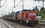 DB Cargo AG (D) mit  298 316-1  [NVR-Nummer: 98 80 3298 316-1 D-DB] und einigen Schiebewandwagen (Übergabeverkehr) am 23.09.21 Durchfahrt Bf.