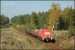 298 321 mit einem bergabezug bei Knappenrode, 13.10.08.