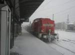 Hier 298 334-4 als Schublok, bei der Durchfahrt am 30.1.2010 durch Angermnde.