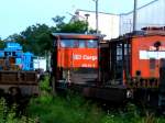 Die Reste von 298 314 (ex 111 014/293 014) im AW Cottbus am 02.08.05
