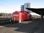 BR 298-327-8 wartet im Bahnhof von Seddin ein ihren nchsten Einsatz im Gterverkehr am 10.03.2008