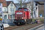 DB RAILION bei Rangierarbeiten auf dem Bahnhof Waren (Müritz). - 02.04.2014
