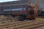 Ein Bghw und ein Y-Wagen (Ex Städteexpress der DR), aufgearbeitet in Brieske bei Senftenberg   23.03.2019   11:04 Uhr.