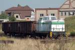 Werklok 25 der MUEG rangiert am 02.09.04 im bergabebahnhof Halle-Ammendorf.