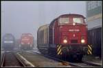 345 393-3 -Kubekcon 9- im Vordergrund der Lokversammlung im Stralsunder Nordhafen.  am 26.12.09