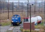 346 020-3 von Press, legt im Hbf Stralsund einen Tankstop ein.  (am 17.11.06)