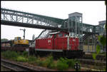 WFL Lok 6 war am 28.5.2007 im Bahnhof Staßfurt im Bauzugdienst zu beobachten.
