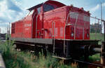 Ex DR-Rangierlok 345 051 am 20.07.1998 im Bw. Berlin-Lichtenberg.
