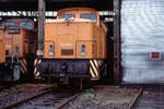 1982 lieferte LEW die Rangierlok vom Typ V 60 D als 105 145 an die DR. Am 14.08.1992 entstand die Aufnahme im Bw. Halle G. Hier wurde die Lok 2003 auch z-gestellt und ausgemustert, bevor sie im gleichen Jahr verschrottet wurde (Quelle:rangierdiesel.de)
