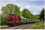 Dampffestival 2010 (im DDM): Pendelzug mit V60 114 + Wagensatz + 52 8195; Schiefe Ebene/Km 76,0, 24.5.2010, Retourfahrt d.