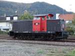 HTS Kassel 345 901 am 11.10.14 in Neckargemünd durch den Bauzaun fotografiert