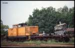 BW Jerichow am 20.5.1993: 346649 mit einem V 60 Motor als Ladegut!