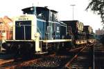 360 216-6 mit bergabegterzug auf Bahnhof Bocholt am 17-10-1995. Bild und scan: Date Jan de Vries. 