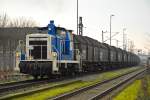 360 152 Duisport Rail rangieret in DU-Rheinhausen. 09.02.2007