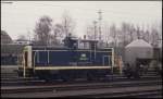 360303 rangiert am 5.4.1989 um 14.15 Uhr im damaligen Grenzbahnhof zur DDR Helmstedt.