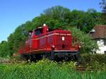 Die V 60 114 am 11.05.2008 in Ebermannstadt bei einer Rangierfahrt.