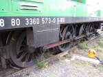Die Rder der Diesellok D6 (BR 360)der Brohltalbahn.